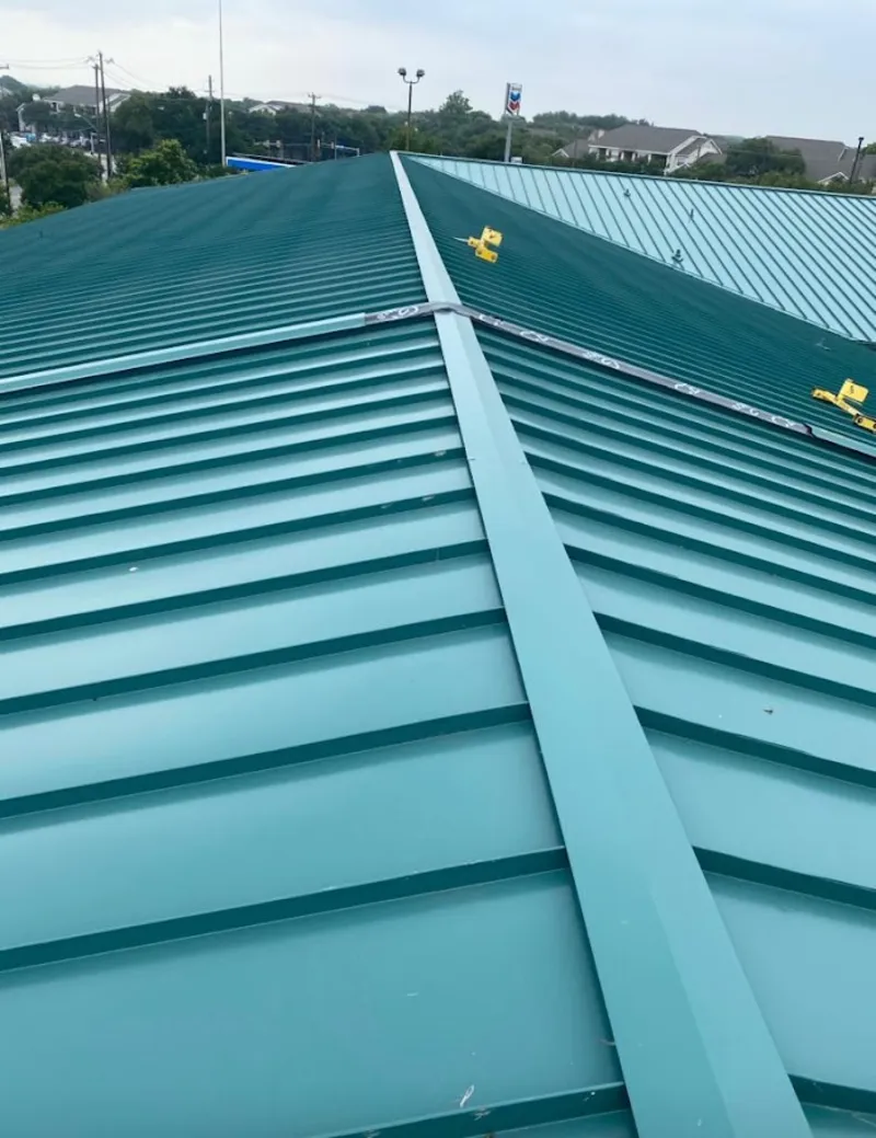 Green commercial metal roof ridge and valley for Metal Roof Repair in Prescott